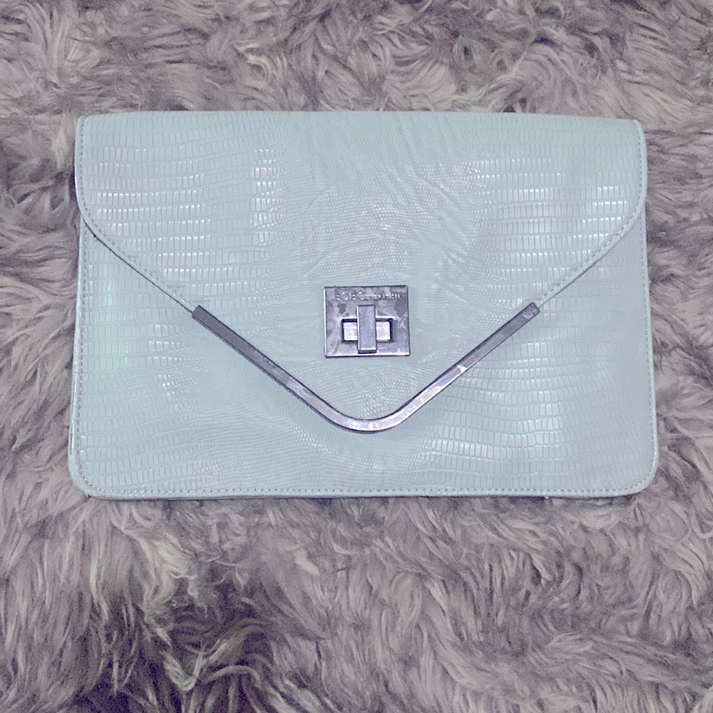 BCBGeneration Snake Textured sea green Clutch